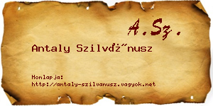Antaly Szilvánusz névjegykártya